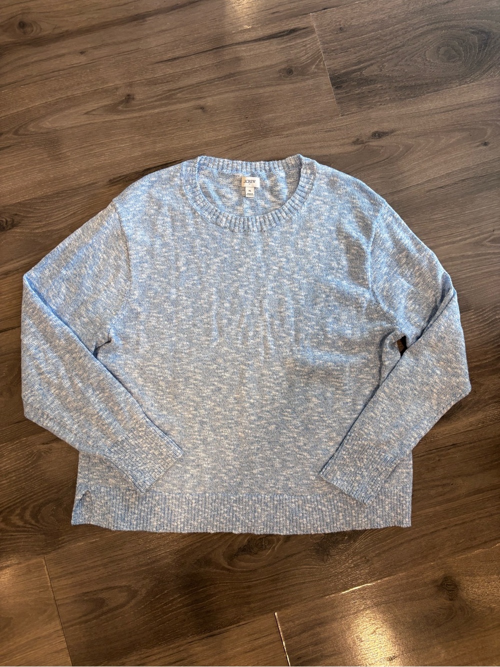 J. Crew Marled Light Blue Crewneck Sweater